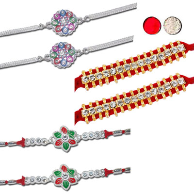 "Set of Rakhis - code S10 - Click here to View more details about this Product